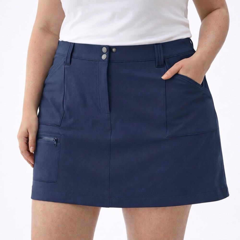 World Wide Sportsman Skort Women Size 18 Blue Stretch Golf Coastal Athletic NWT - Picture 1 of 16